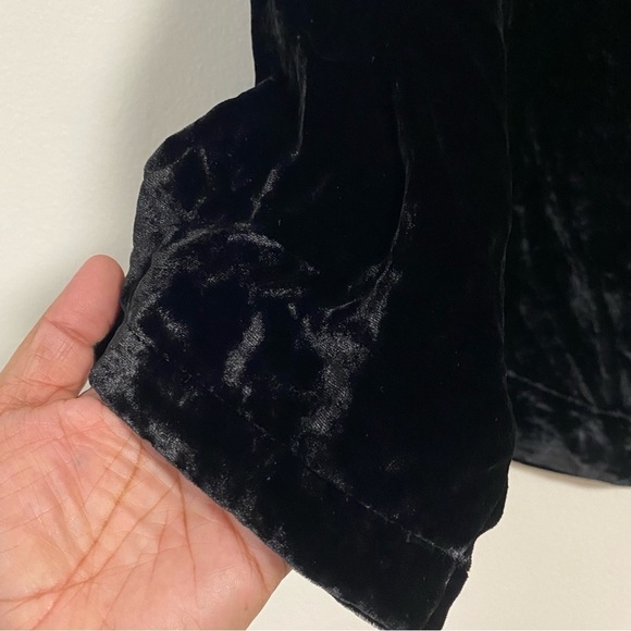Bryn Walker Blouse Women’s Size Medium Black Velvet Silk Blend Long Sleeve Top - Picture 8 of 14
